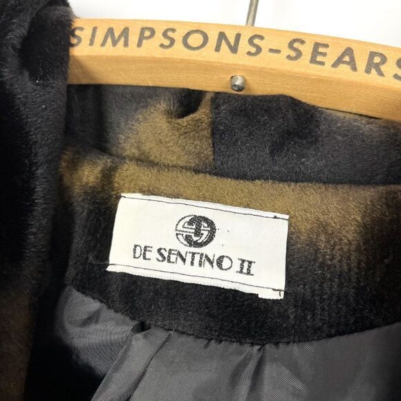 De Sentino Womens Faux fur Velvet Zip-Up Animal Print  Swing Jacket L/XL - Picture 7 of 12